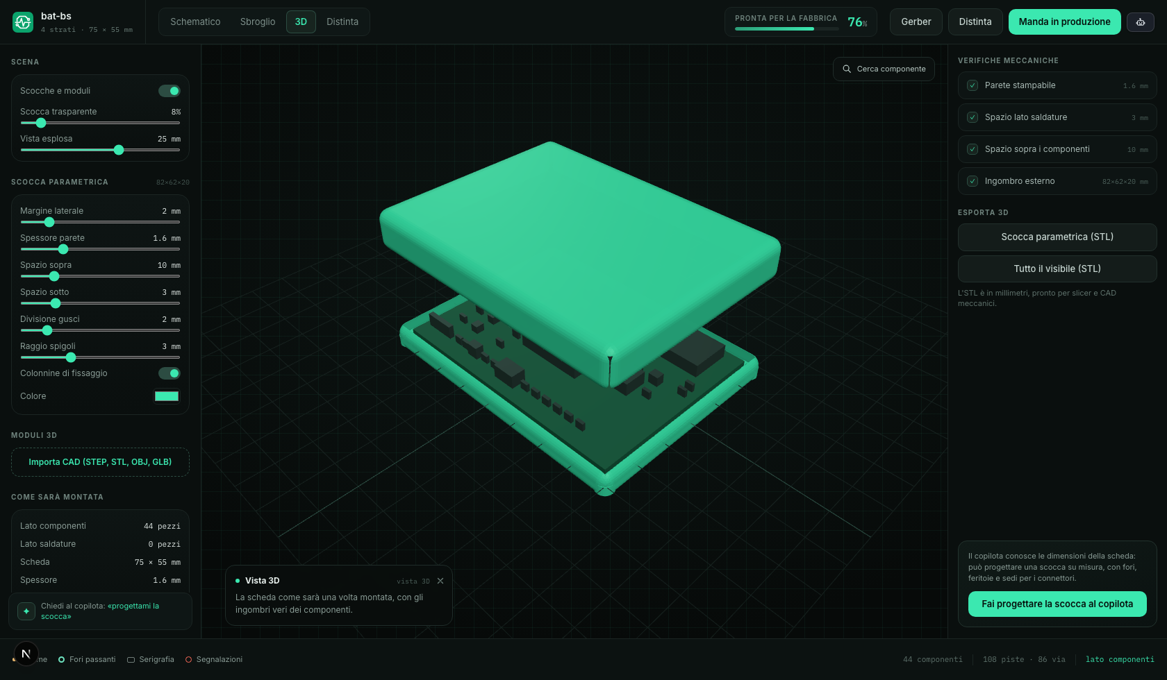 PCB Studio — designer 3D di scocche